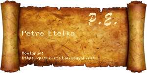 Petre Etelka névjegykártya