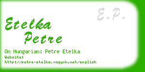 etelka petre business card